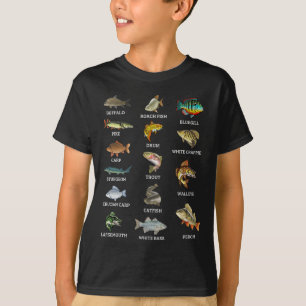 Camiseta Tipos De Pescador De Especies De Pescado De Agua D