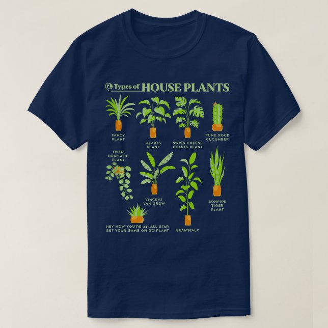 Camiseta Tipos de plantas domésticas divertidas Vegan Veget (Diseño del anverso)