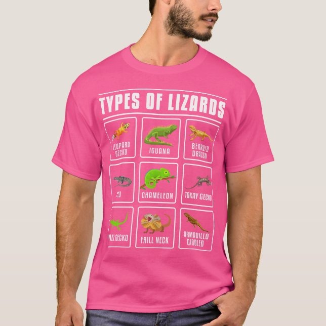 Camiseta Tipos De Reptiles Lizard (Anverso)