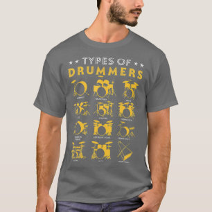 Camiseta Tipos de tambores divertidos tambores