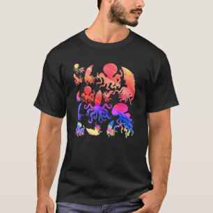 Camiseta Tipos de Tentáculos de Pulpo Kraken Biología Marin