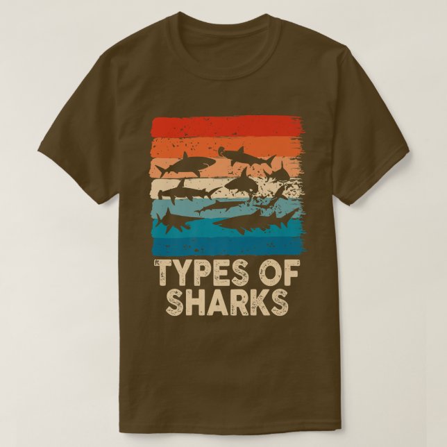 Camiseta Tipos De Tiburones (Diseño del anverso)