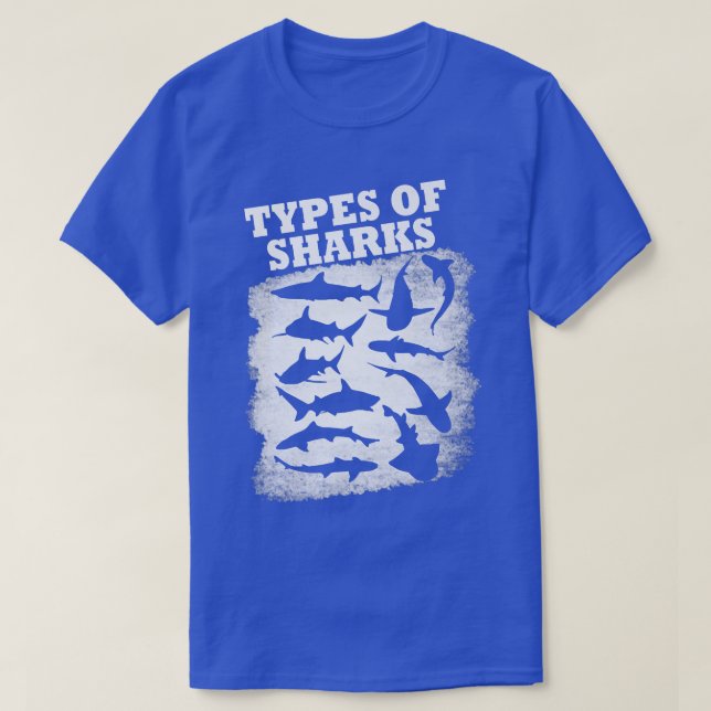Camiseta Tipos De Tiburones (Diseño del anverso)