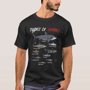 Camiseta Tipos de Tiburones Océanos Animales Scuba Buceando