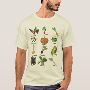 Camiseta Tipos de Verduras de Otoño Cosecha de Verduras de