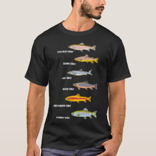 Camiseta Tipos divertidos de especies de peces trucha que f