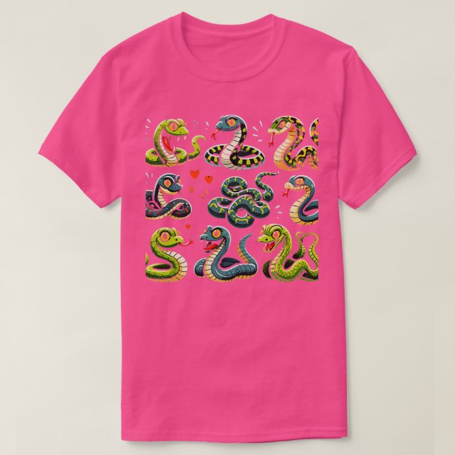 Camiseta Tipos educativos de serpientes para niños (Diseño del anverso)