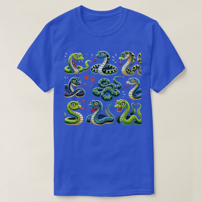 Camiseta Tipos educativos de serpientes para niños (Diseño del anverso)