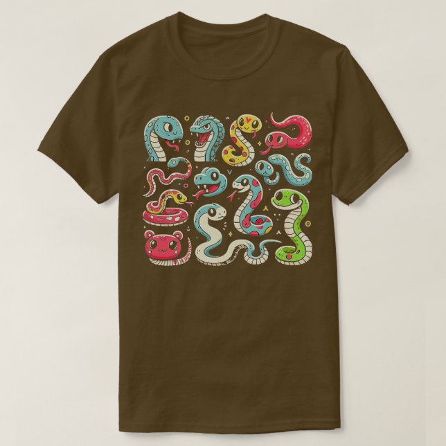 Camiseta Tipos educativos de serpientes para niños 2 (Diseño del anverso)