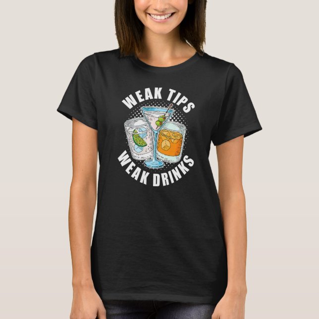Camiseta Tips débiles Bebidas débiles Restaurante Servidor  (Anverso)
