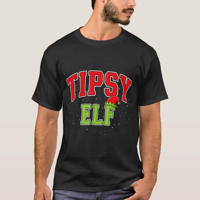 Camiseta Tipsy Elf Christmas Family Matching Group Xmas  (Anverso)
