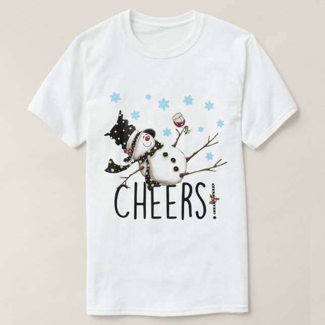 Camiseta Tipsy Snowman Christmas Design (Diseño del anverso)