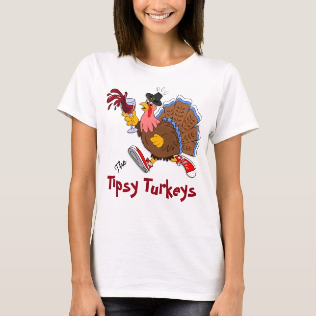 Camiseta Tipsy Turkey (Vino) (Anverso)