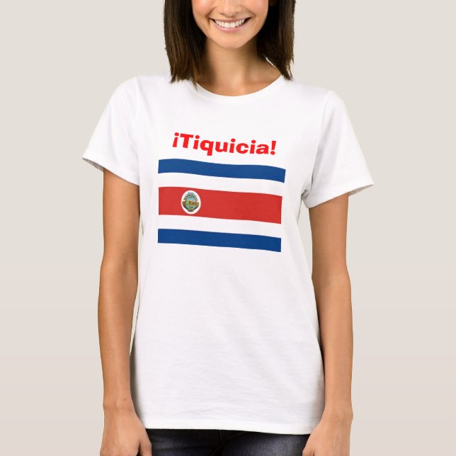 Camiseta tiquicia, costa_rica_flag, tico, tica, Costa Rica (Anverso)