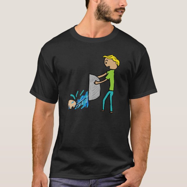Camiseta Tira Al Bebé Con El Agua De Baño (Anverso)