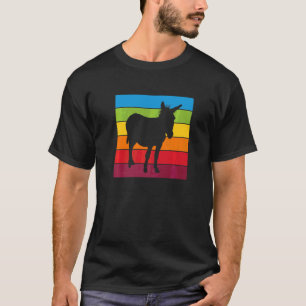 Camiseta Tira coloreada de burro arco iris con burro burro