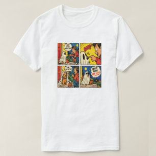 Camiseta Tira Cómica Divertida de Perro Fantasma para Hallo
