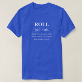 Camiseta Tira Dados Divertidos Definición Con Texto Blanco