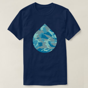 Camiseta Tira de lágrima del patrón de camo de BlueBlast