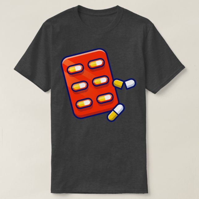 Camiseta Tira de las pastillas de la cápsula (Diseño del anverso)