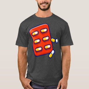 Camiseta Tira de las pastillas de la cápsula