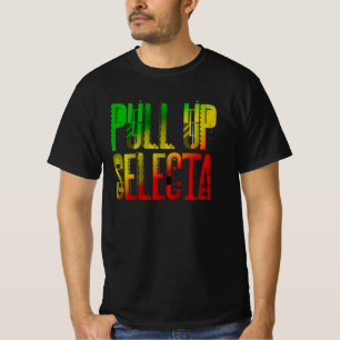 Camiseta Tira hacia arriba Selecta Rasta Colors Typography