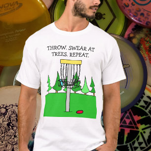 Camiseta Tira, suda en los árboles, repite el disco de golf