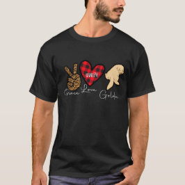 Camiseta Tirador de oro Paid Peace Love Cute Dog