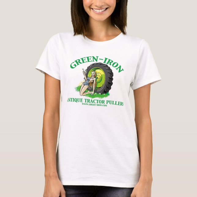 Camiseta Tiradores verdes del tractor de la antigüedad del (Anverso)