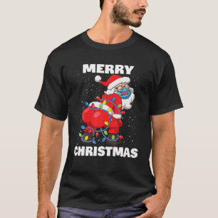 Camiseta Tirando a Santa Claus Face Mask Merry Christmas Tr