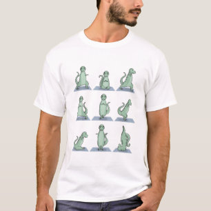 Camiseta Tirannosaurus Rex Dinosaur Yoga Pose Zen Ejercicio