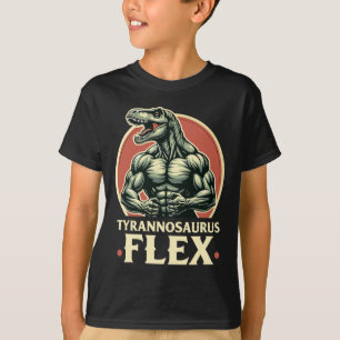 Camiseta Tiranosaurio culturista divertido Flex Gym T-rex D