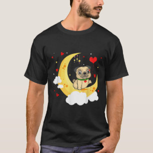 Camiseta Tirar la luna el día de San Valentín Pug Dog Lover