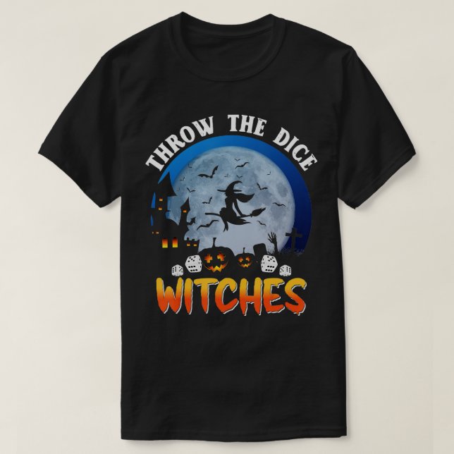 Camiseta Tirar las brujas de los dados Fiesta Bunco Hallowe (Diseño del anverso)