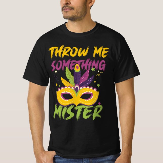 Camiseta Tirarme algo Fiesta de cuentas del señor Mardi Gra (Anverso)