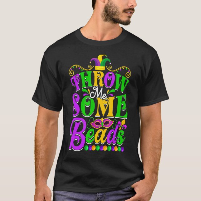 Camiseta Tirarme unas cuentas hombres mujeres Mardi Gras cu (Anverso)
