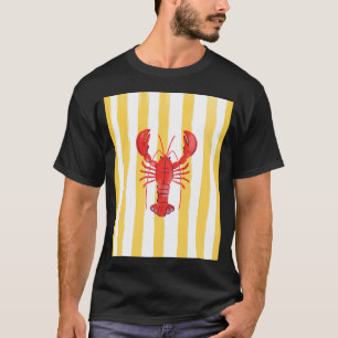Camiseta Tiras amarillas Langosta de verano, sala de comedo