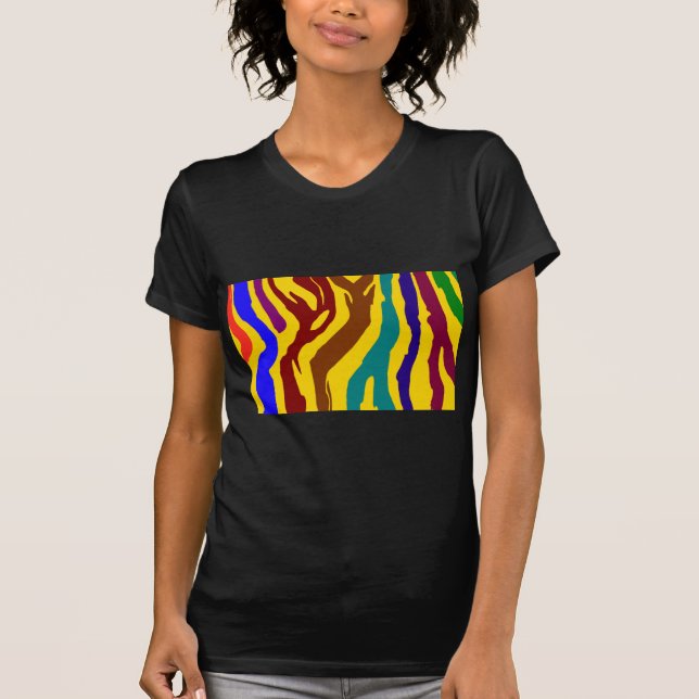 Camiseta Tiras de cebra coloridas (Anverso)
