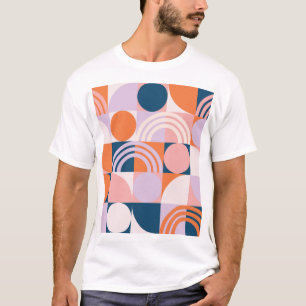Camiseta Tiras de Círculos de Mediano Siglo: Patrón Geométr