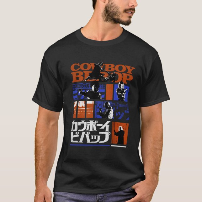 Camiseta Tiras de cómics Kanji de Cow Bebop (Anverso)