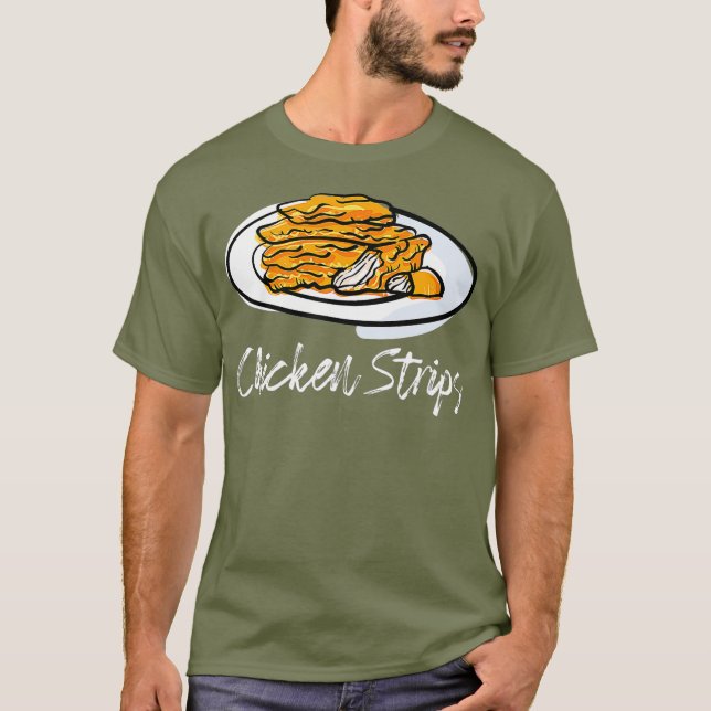 Camiseta Tiras de pollo Tiras fritas Tejidos Dedos de ala c (Anverso)