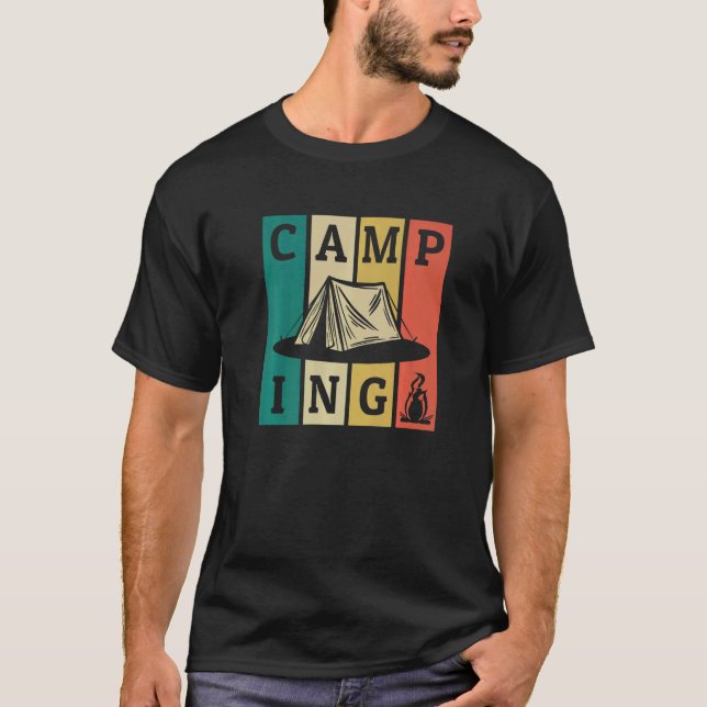 Camiseta Tiras de retro de camping caracter C (Anverso)