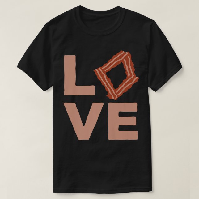 Camiseta Tiras de tocino Amor Carne Barbacoa Premium (Diseño del anverso)