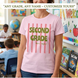 Camiseta Tiras personalizadas de 2do grado de la escuela No