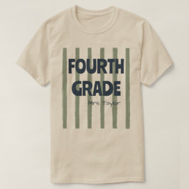 Camiseta Tiras personalizadas de 4º grado para maestros nom