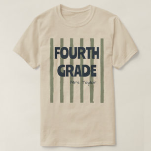 Camiseta Tiras personalizadas de 4º grado para maestros nom