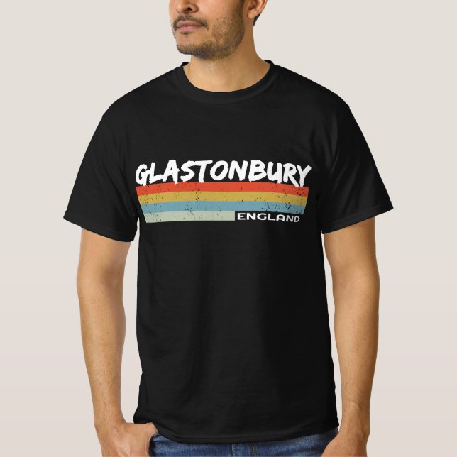 Camiseta Tiras retro vintage de Glastonbury (Anverso)