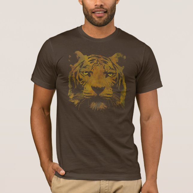 Camiseta Tiras tigres (camisas oscuras) Básicas masculinas (Anverso)