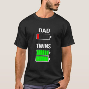 Camiseta Tired Dad Low batería Twins Full Charge regalo div