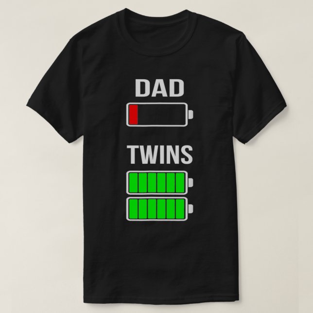Camiseta Tired Dad Low Battery Twins Full Charge regalos de (Diseño del anverso)